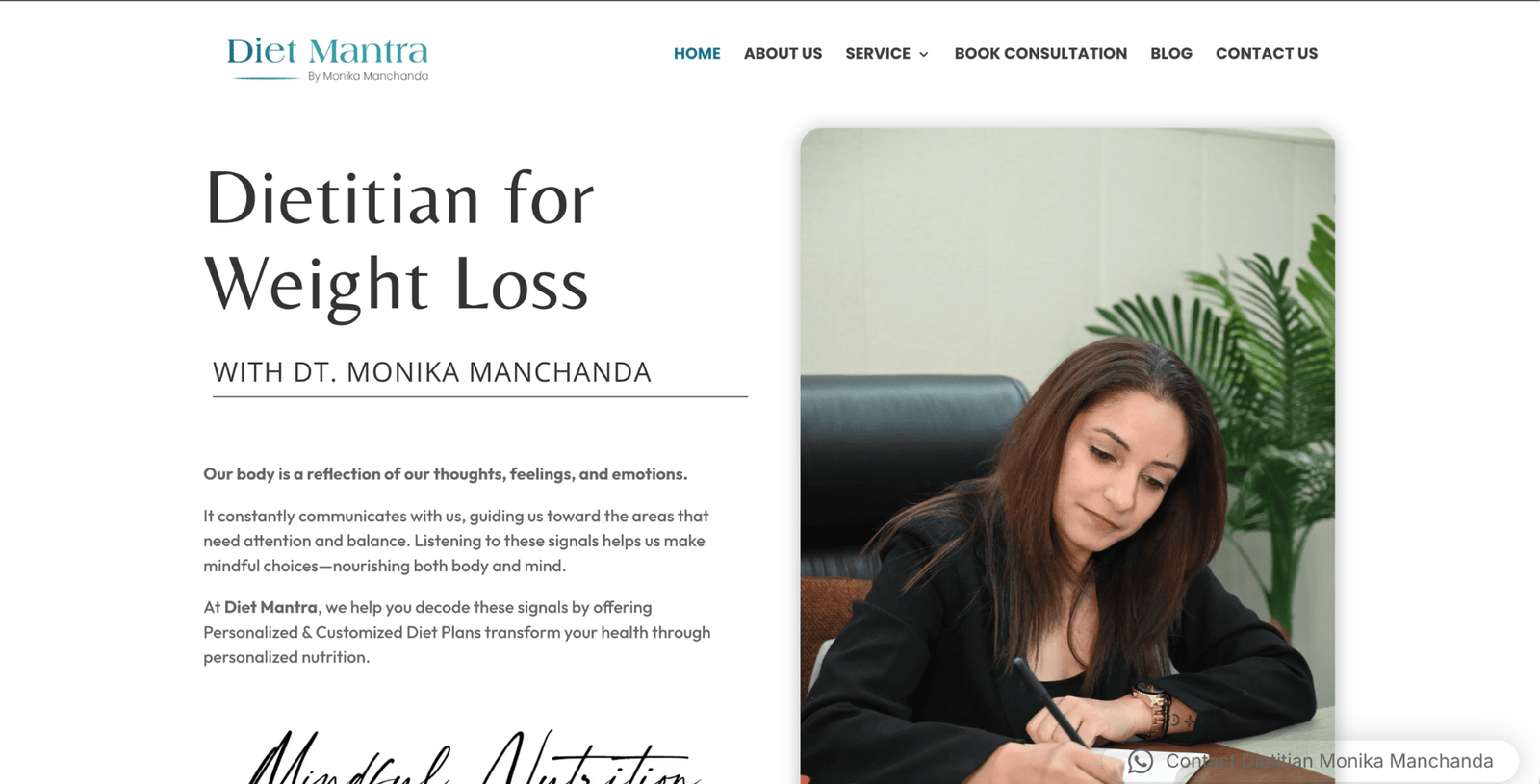 Diet Mantra website preview