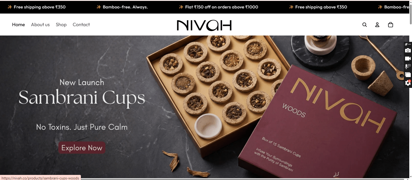 Nivah website screenshot
